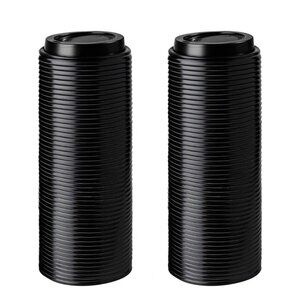 100 Dixie To Go Black Plastic Hot Beverage Lids -NEW   Fits 12/16/20